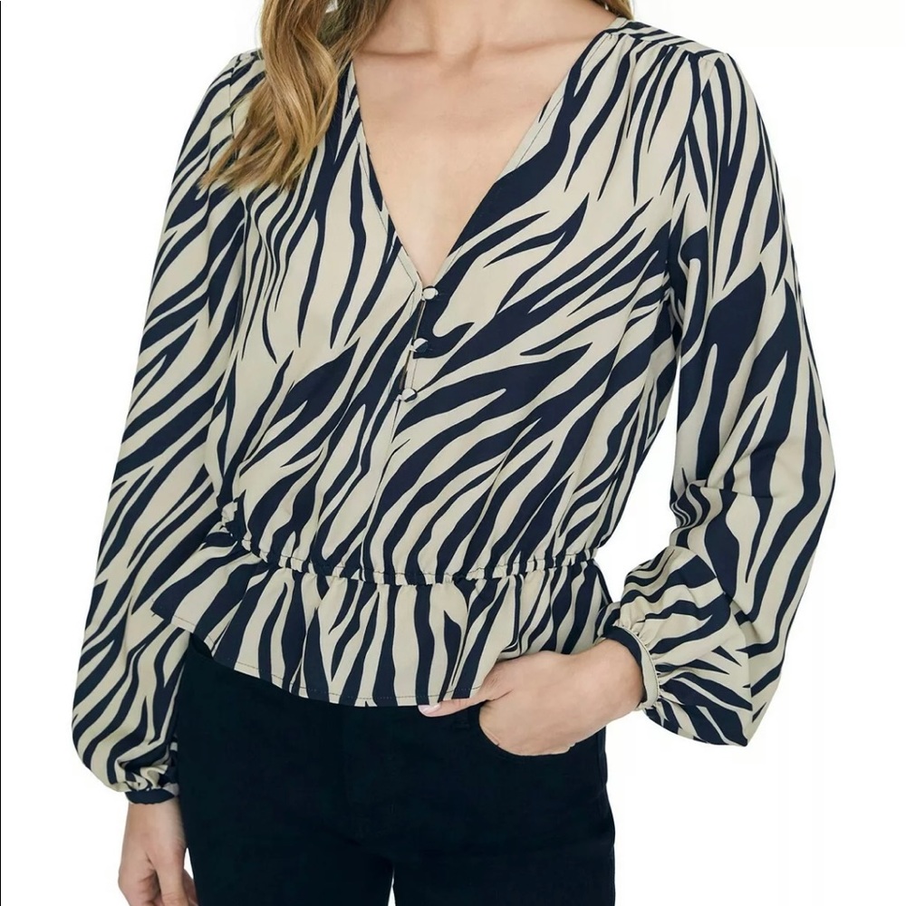 Sanctuary Zebra print peplum top BNWT